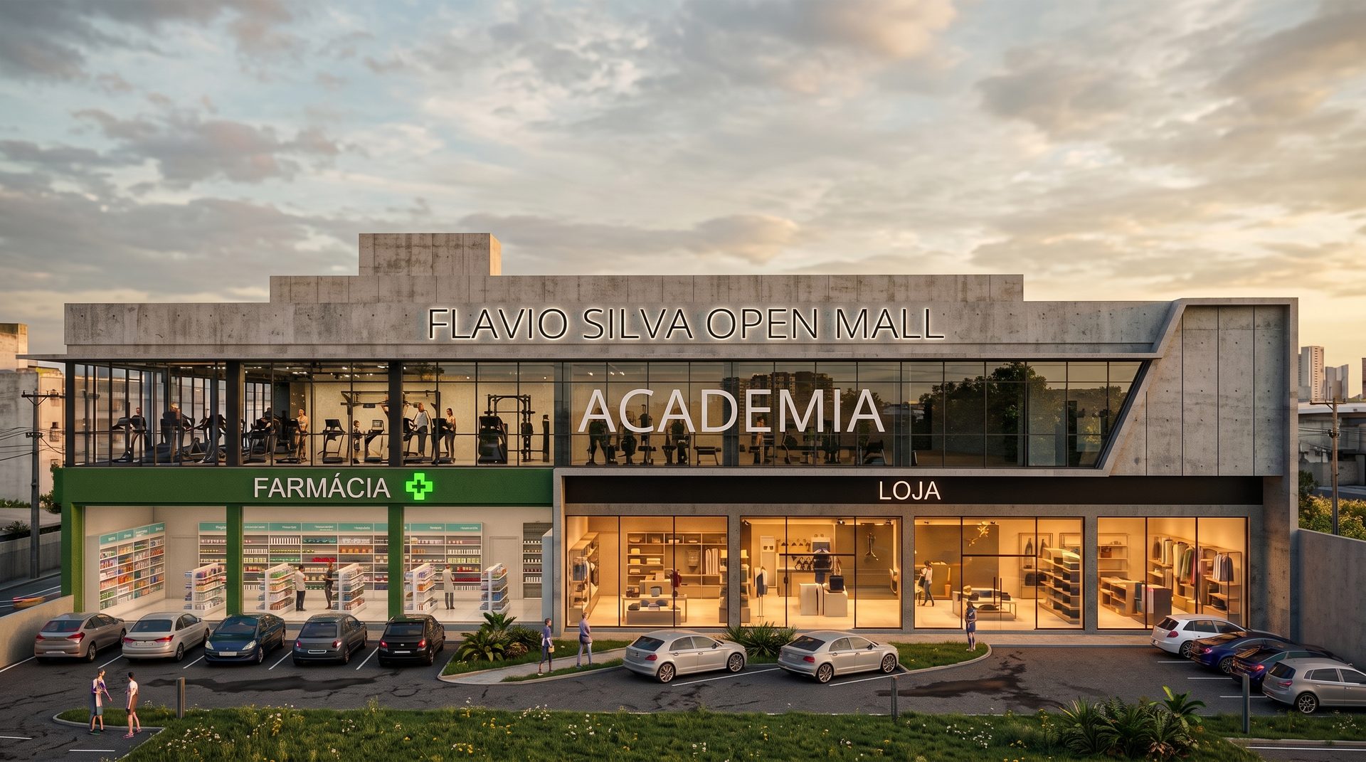Fachada frontal do empreendimento pela Avenida Presidente Kennedy